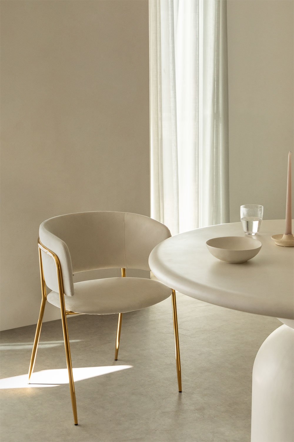 Confezione da 4 sedie da pranzo in velluto Nalon, immagine della galleria 1