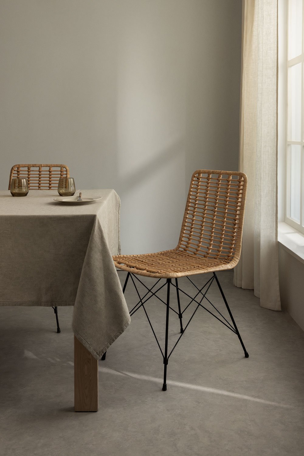 Confezione da 2 sedie da pranzo in rattan Likany, immagine della galleria 1