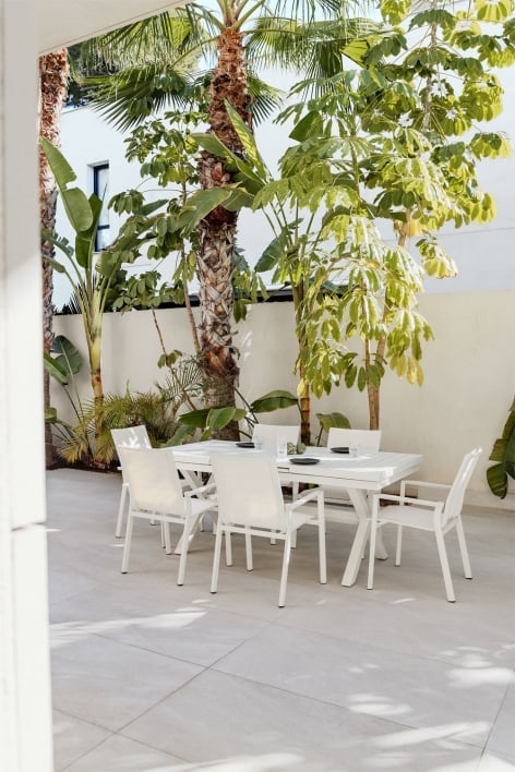 Tavolo da giardino allungabile rettangolare in alluminio (180-240x90 cm) Karena