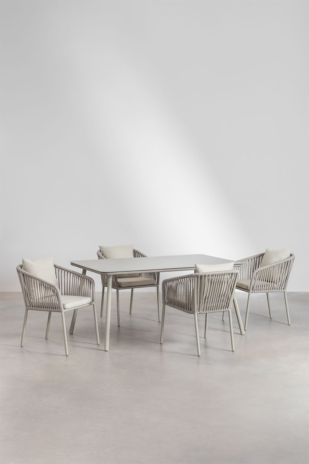 Arhiza Classic tavolo rettangolare 160x90 cm e 4 sedie da giardino in alluminio , immagine della galleria 2