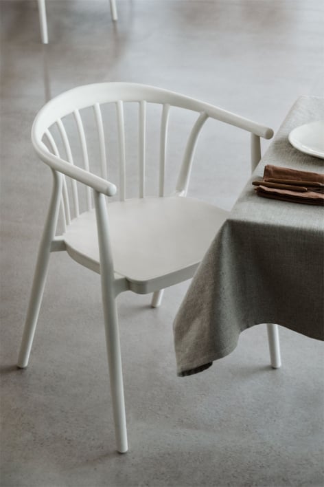 Sedia da pranzo impilabile con braccioli Ivor