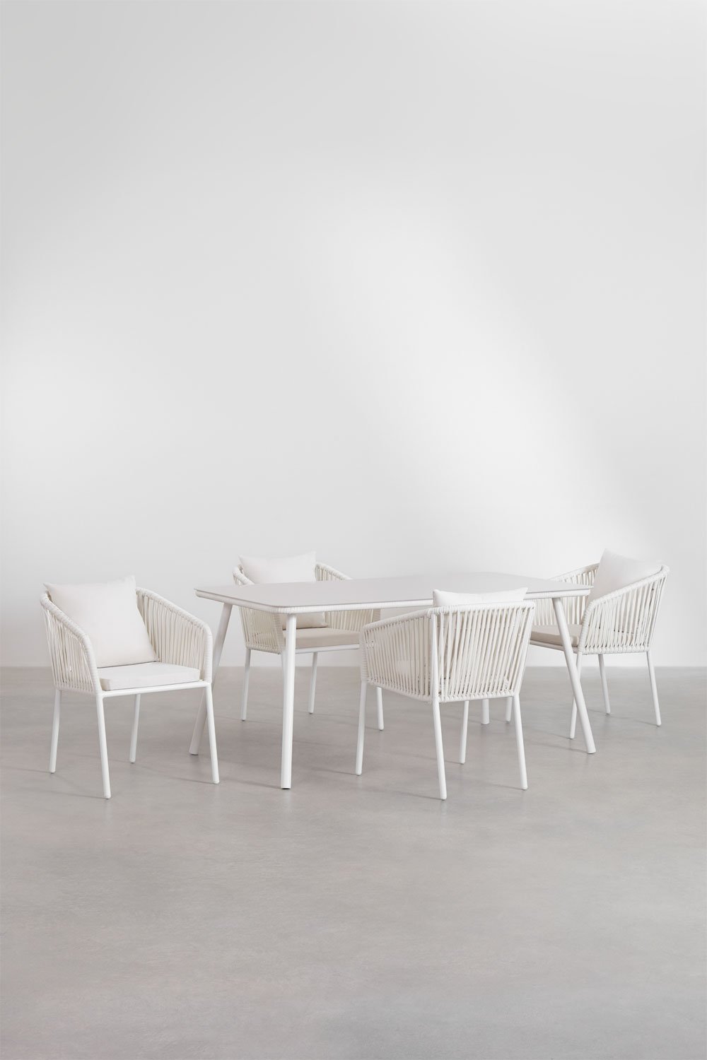 Set tavolo rettangolare (160x90 cm) e 4 sedie da giardino Arhiza Supreme, immagine della galleria 1