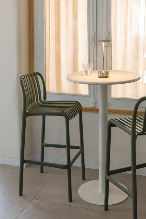 Sgabello alto 75 cm impilabile in polipropilene verde pesto Wendell - Verde Pesto