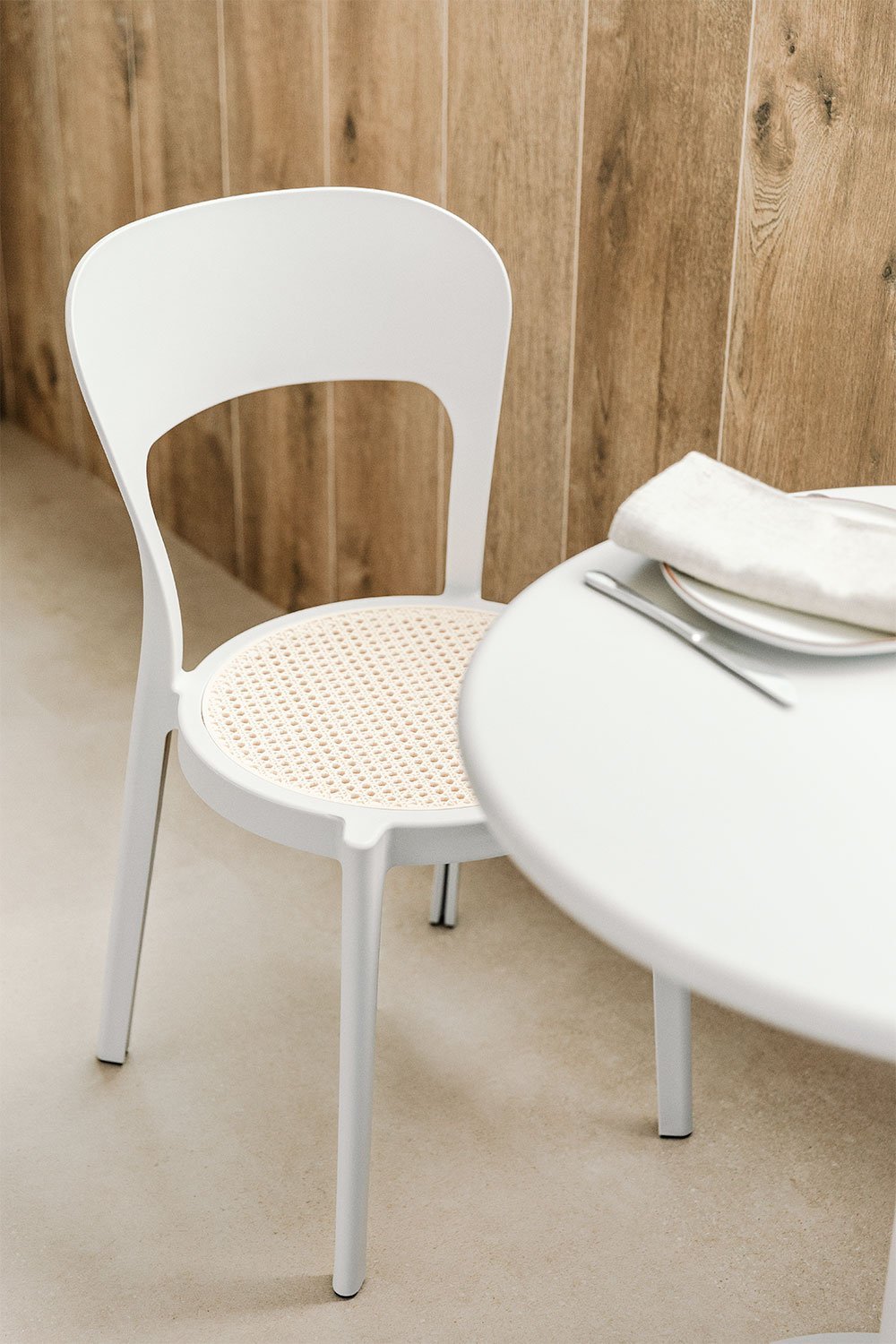 Confezione da 4 sedie da pranzo impilabili Odilia, immagine della galleria 1