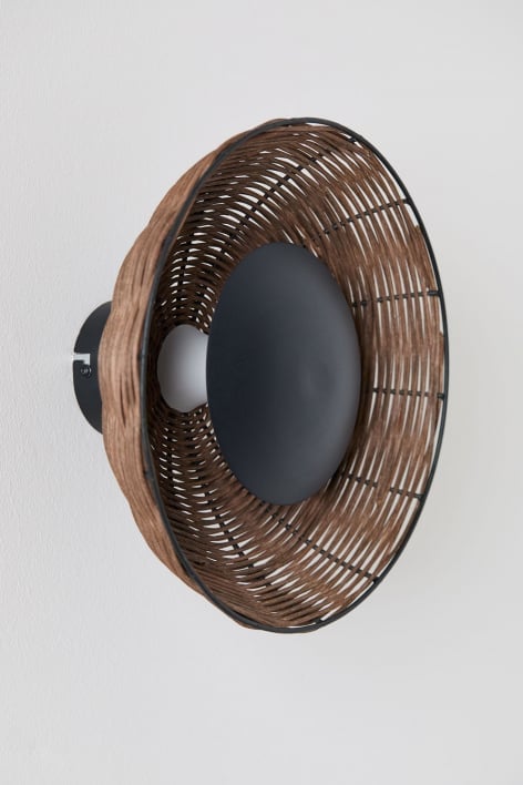 Lampada da parete LED in rattan Lutyen