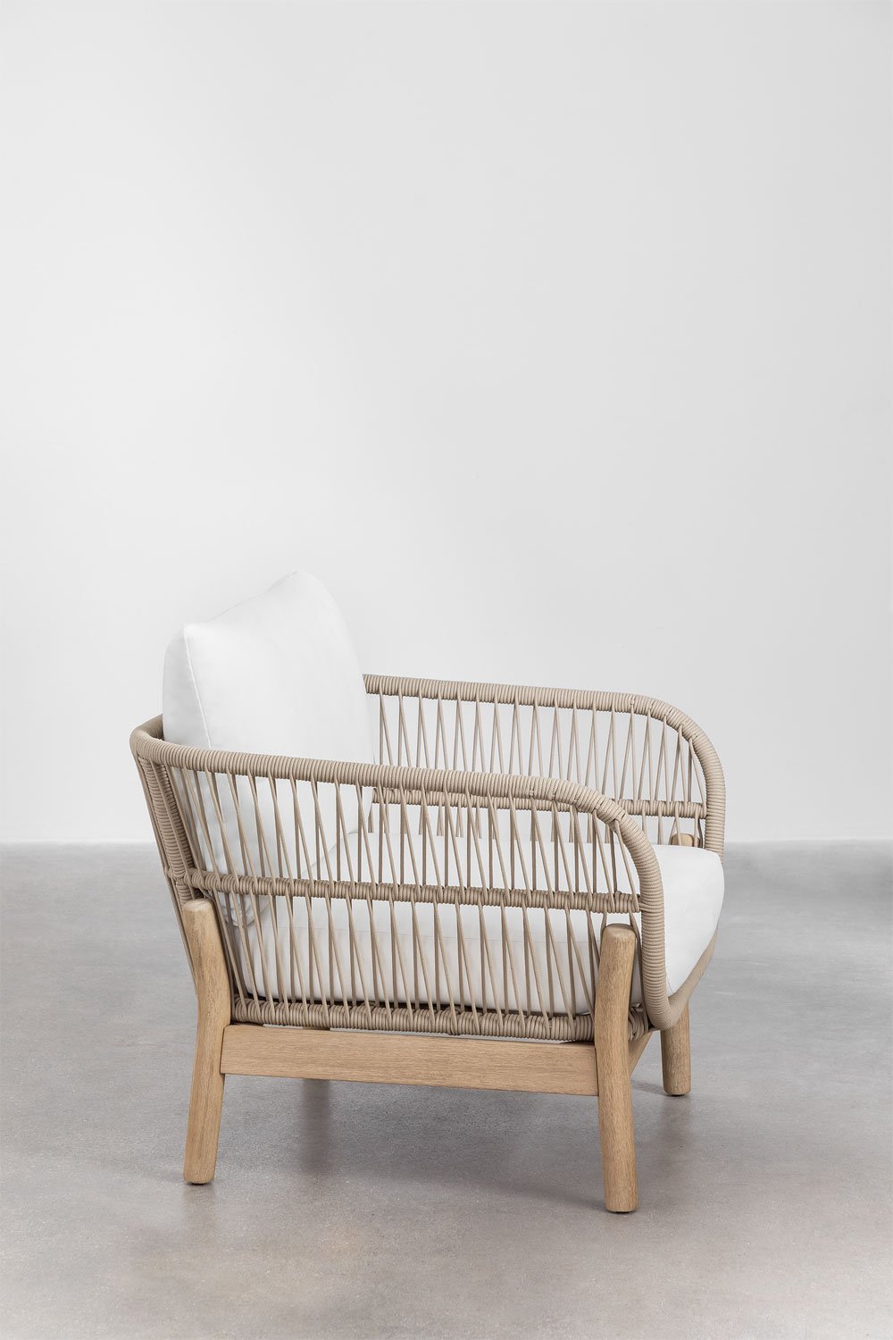 Poltrona da giardino in alluminio e legno di acacia Karvia    , immagine della galleria 4