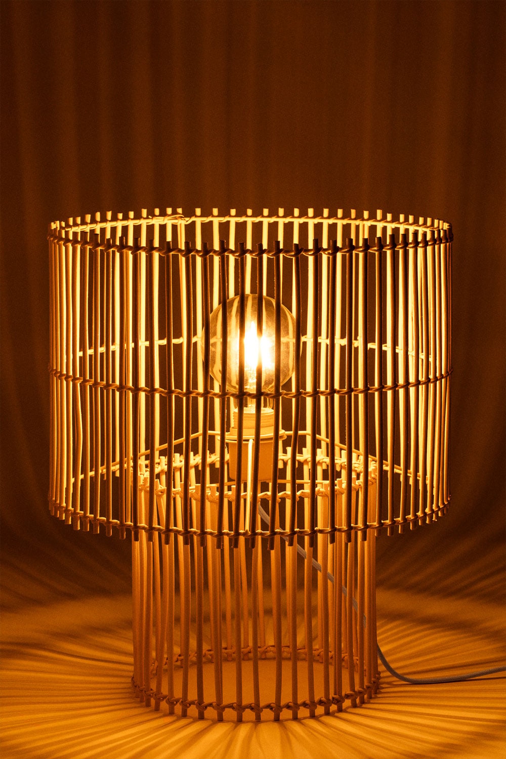 Schindora Lampada Da Scrivania Vintage, Rattan Lampada Da Comodino Con Base In Ferro Paralume Intrecciato Fatto A Mano Boho E27 Lampada Da Tavolo Lampade Rustiche Per Soggiorno Sala Da