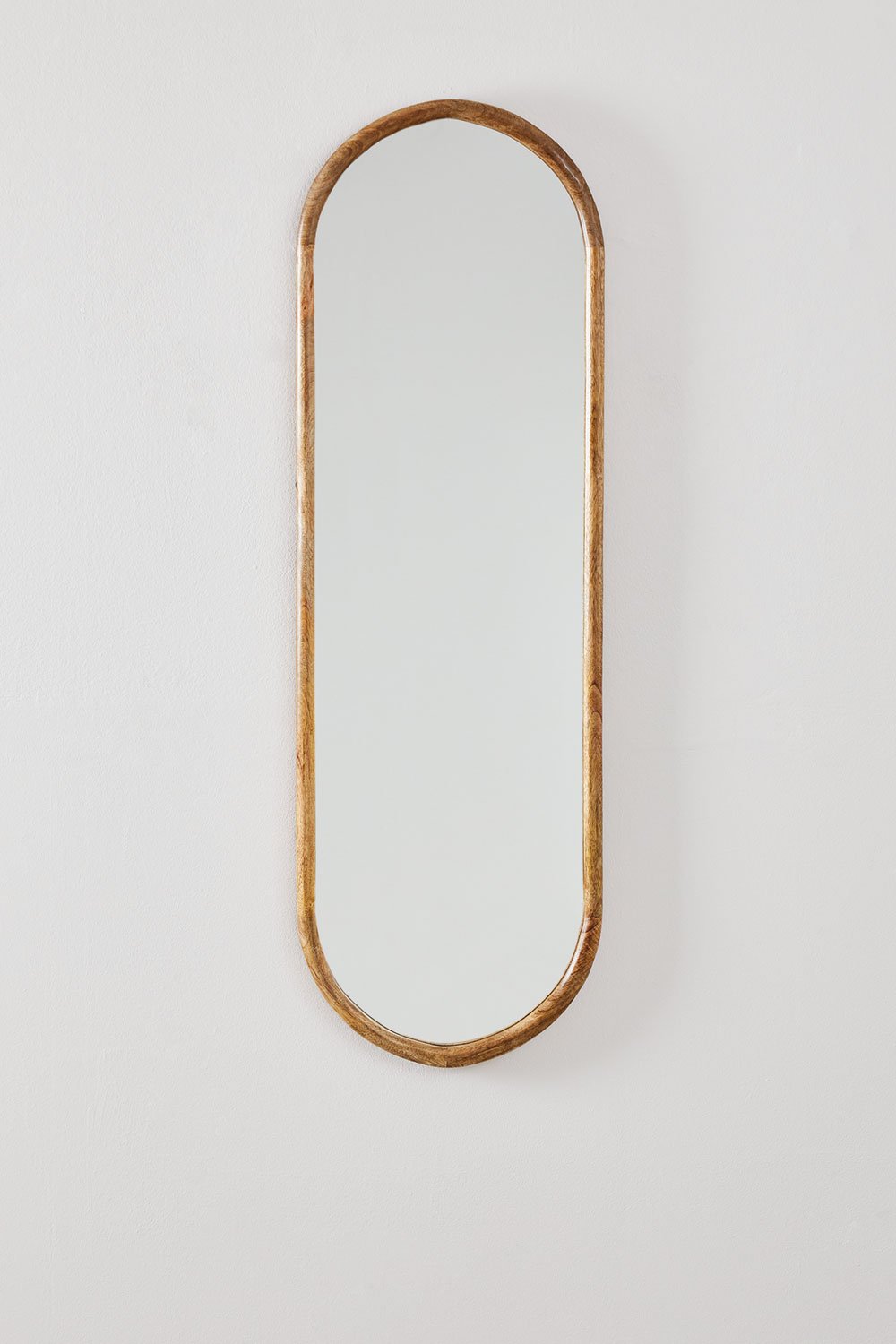 Specchio da parete ovale in legno di mango (35x115 cm) Munya, immagine della galleria 2