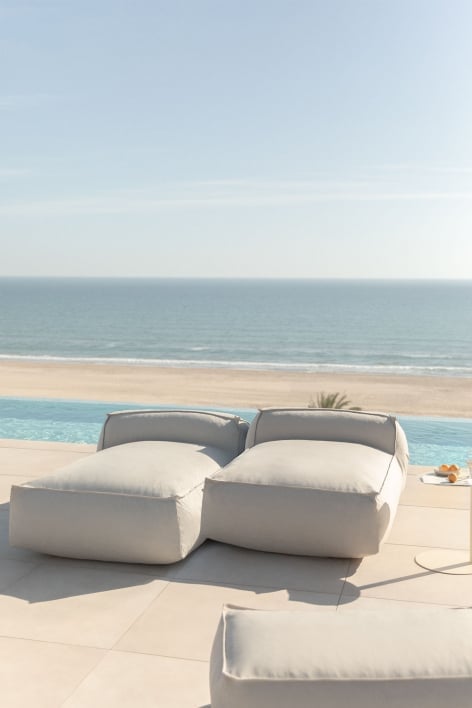 Divano Chaise Longue Modulare in 2 Pezzi per Giardino Dojans
