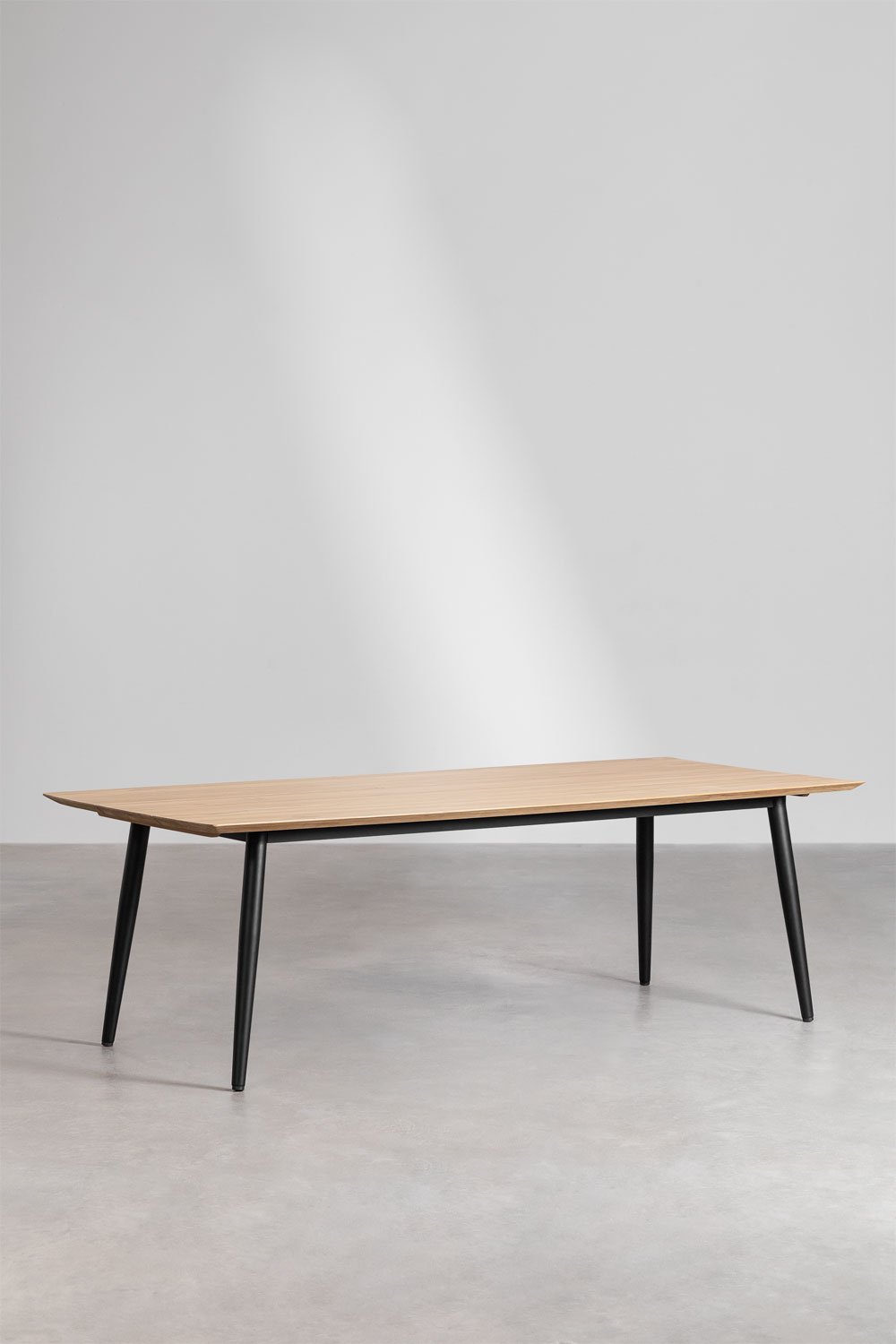 Tavolo da pranzo rettangolare in legno di teak e alluminio (240x100 cm) Lowel, immagine della galleria 1