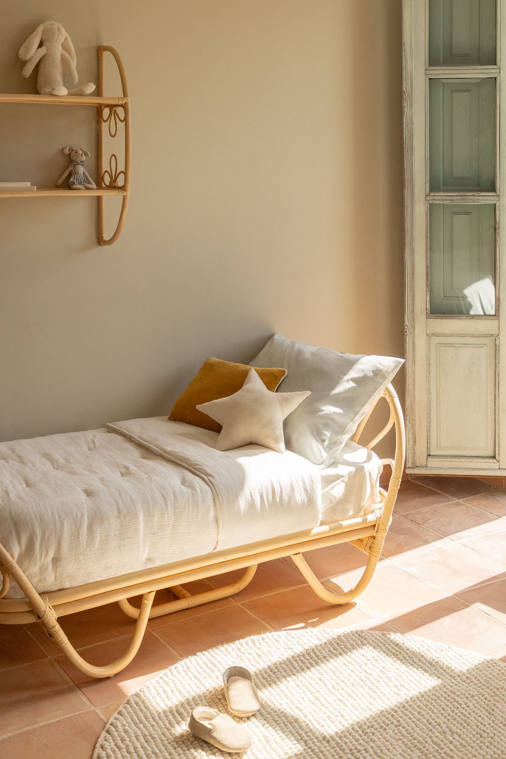 Letto in rattan con materasso per bambini Dahlia