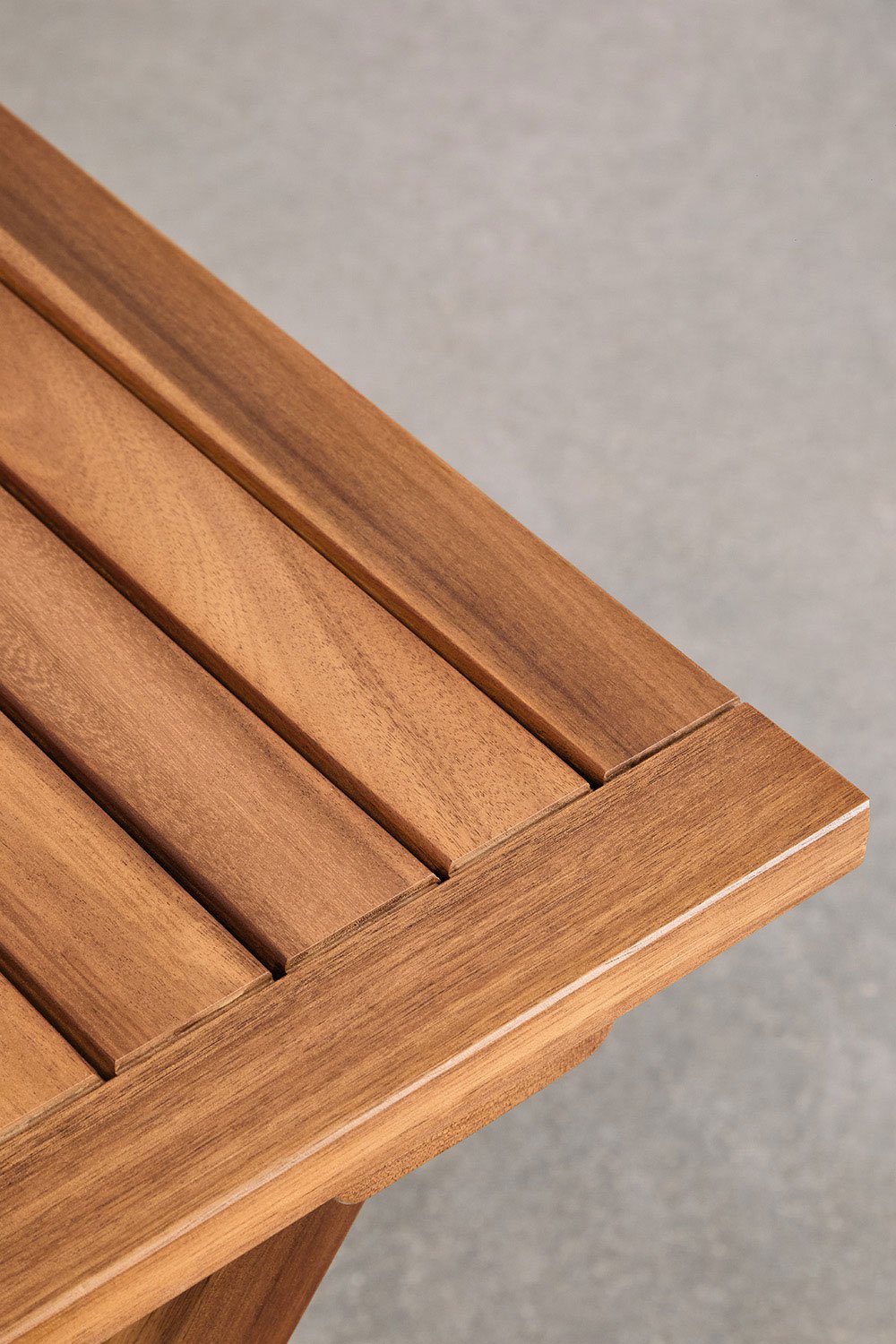 Tavolo da giardino quadrato 60x60 cm pieghevole in legno di acacia Delawer, immagine della galleria 4