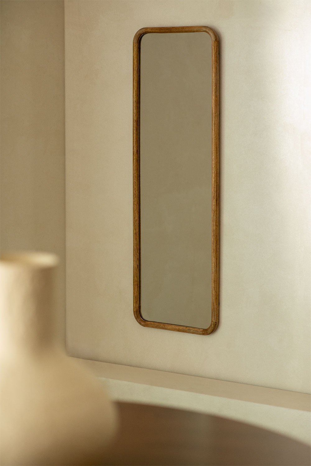 Specchio da parete rettangolare in legno di mango (36,5x115 cm) Mirtzia  , immagine della galleria 1