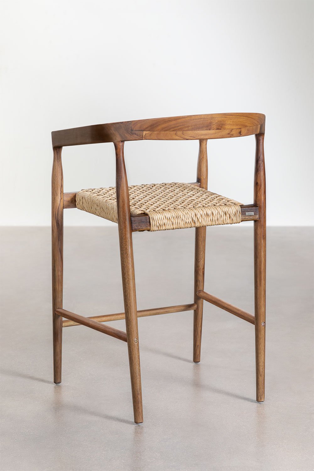 Confezione da 4 sgabelli alti da giardino in legno di teak (65 cm) Visby, immagine della galleria 4