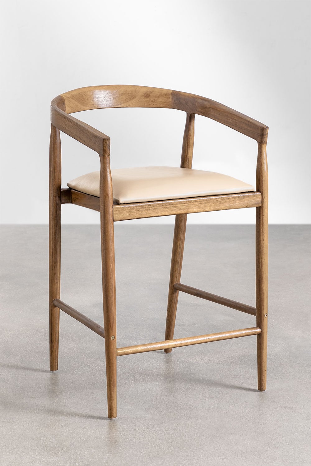 Confezione da 2 sgabelli alti in pelle Visby (70 cm), immagine della galleria 3087444