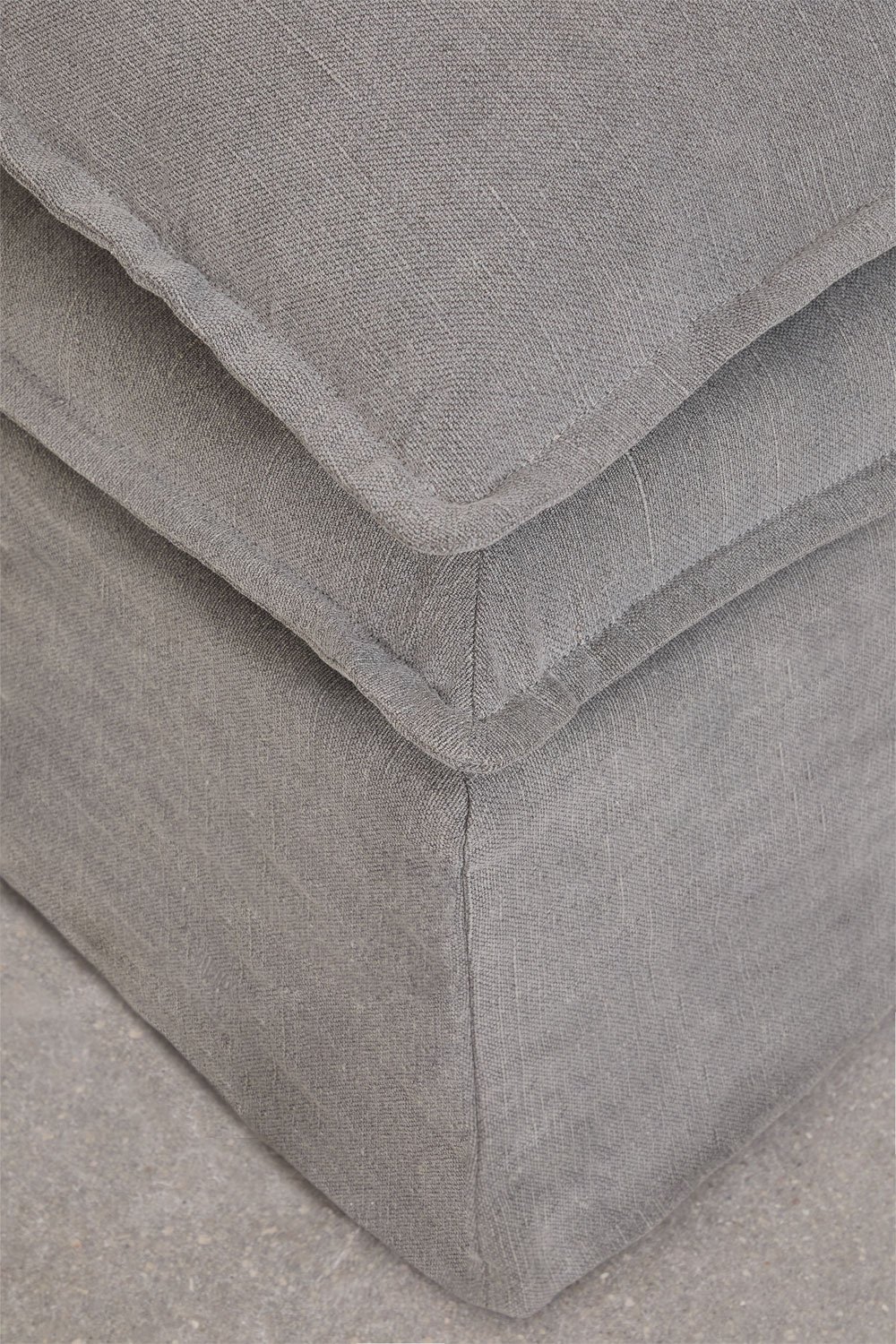 Set da soggiorno con divano a 2 posti, divano a 3 posti e pouf in lino e cotone Grace, immagine della galleria 10