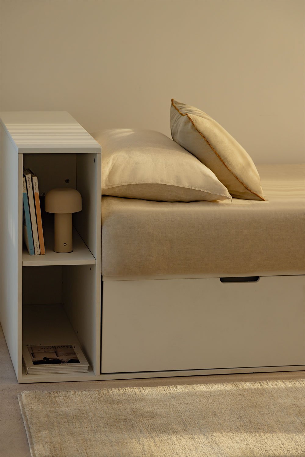 Letto per materasso da 90 cm con 2 cassetti e contenitore Janete, immagine della galleria 2