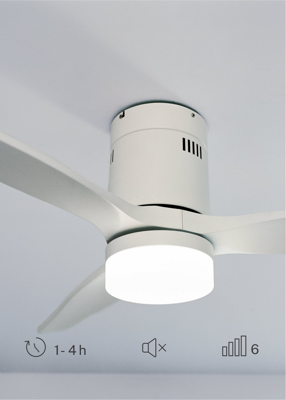 CREATE - WIND CALM - Ventilatore da soffitto 40W silenzioso Ø132 cm 100% legno, immagine della galleria 4