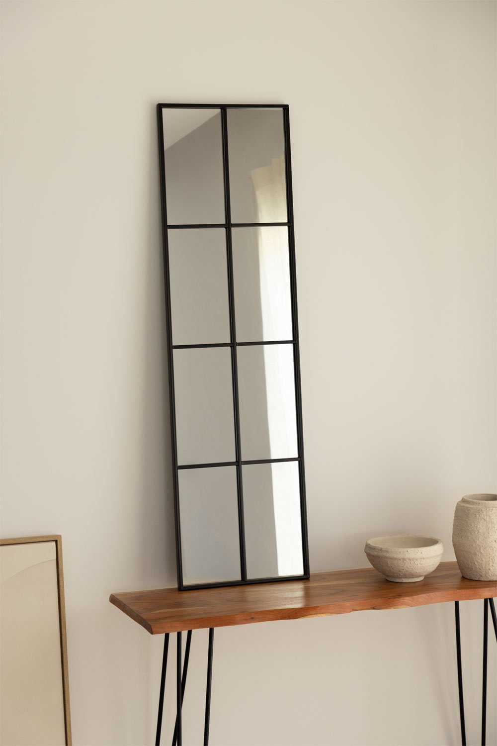 Specchio da Parete in Metallo Effetto Finestra (132x38 cm) Rania, immagine della galleria 1