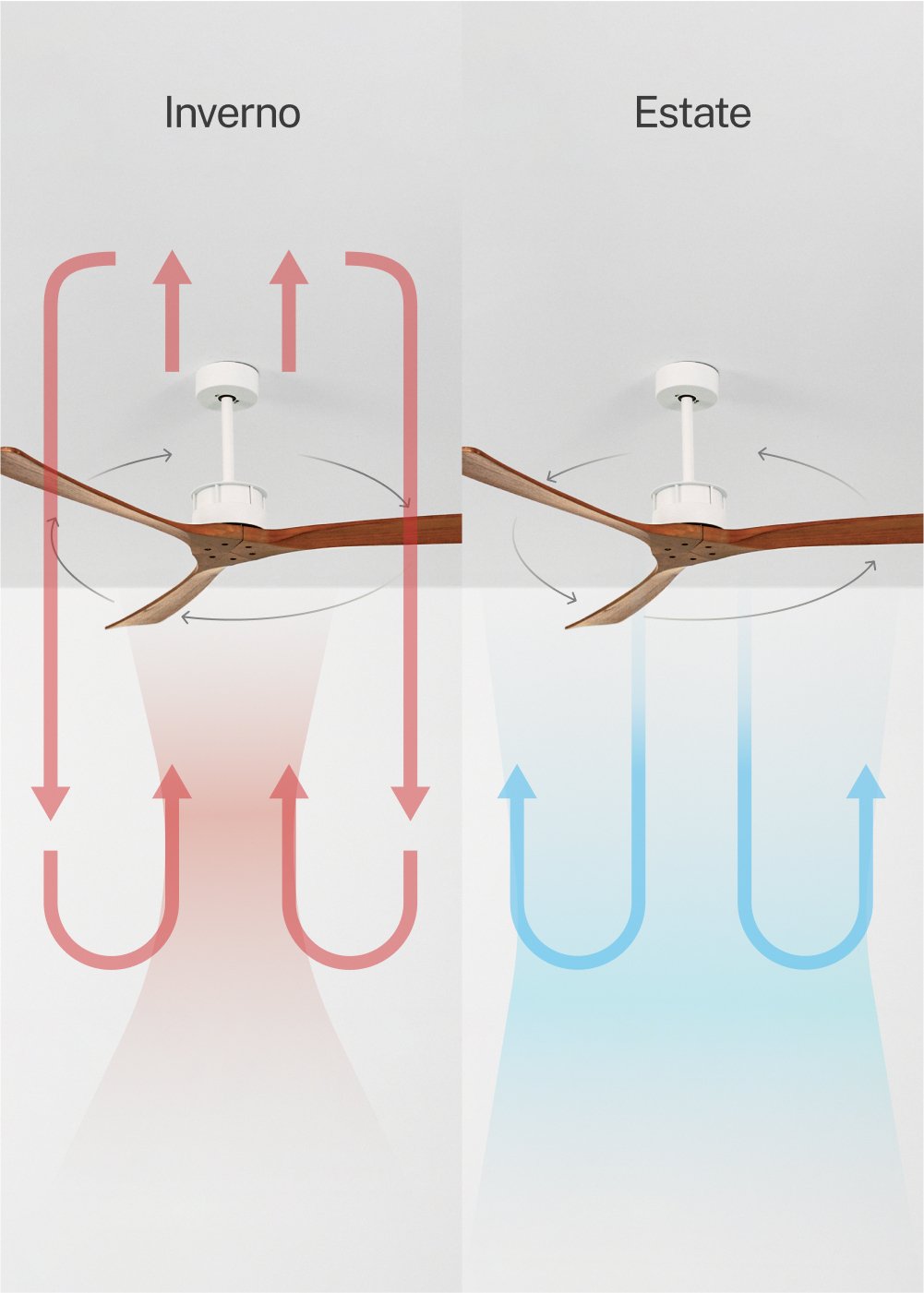 CREATE - WIND LARGE - Ventilatore da soffitto 40W silenzioso XL Ø152 cm 100% legno, immagine della galleria 3