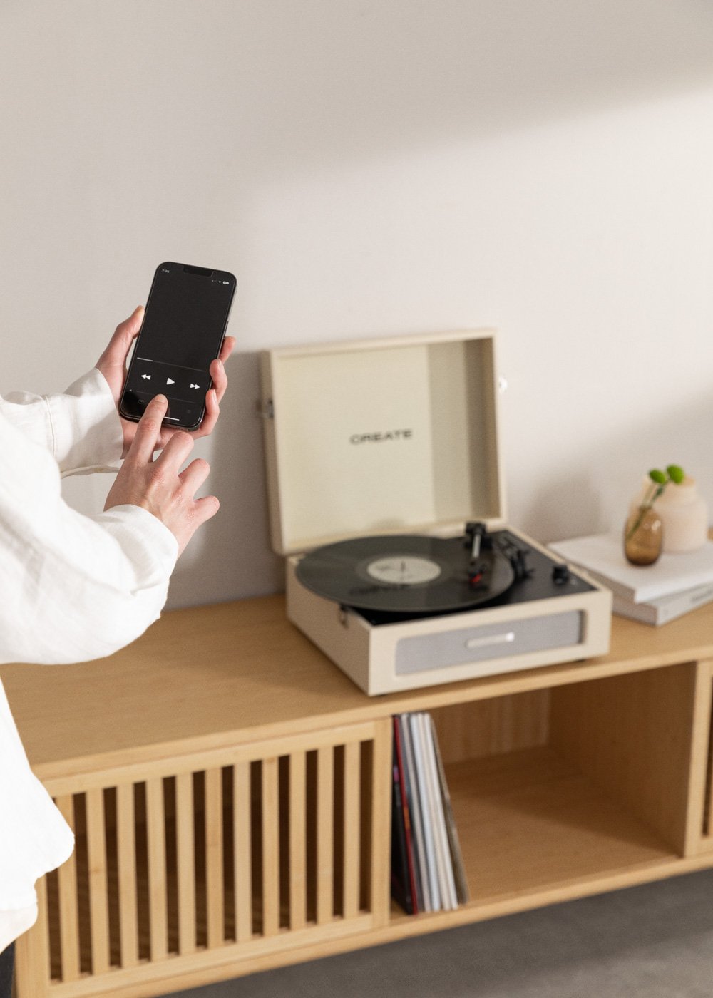 CREATE - RECORD PLAYER COMPACT - Giradischi retrò con Bluetooth, USB, SD, MicroSD e MP3, immagine della galleria 4