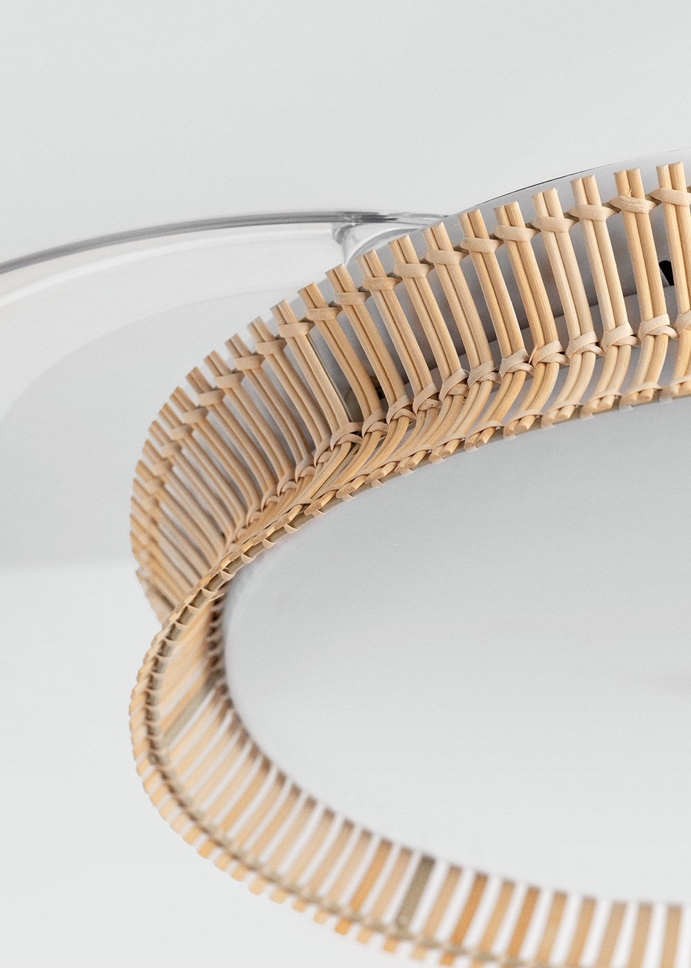 CREATE - WIND CLEAR RATTAN - Ventilatore da soffitto silenzioso 40W pale retrattili Ø107cm con luce LED 36W, immagine della galleria 4