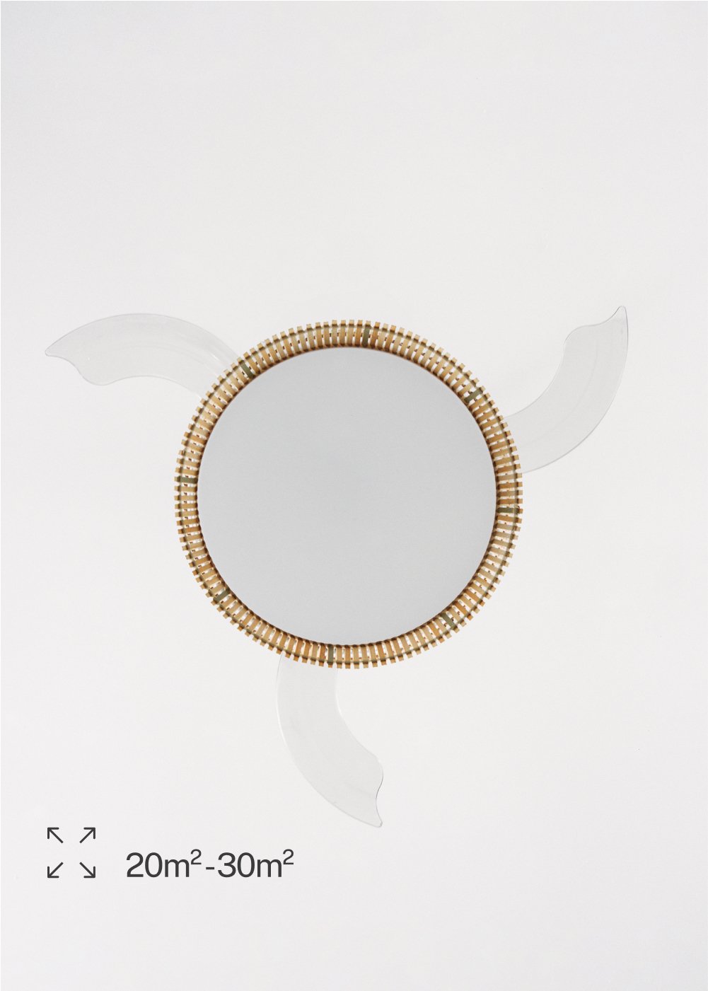 CREATE - WIND CLEAR RATTAN - Ventilatore da soffitto silenzioso 40W pale retrattili Ø107cm con luce LED 36W, immagine della galleria 7