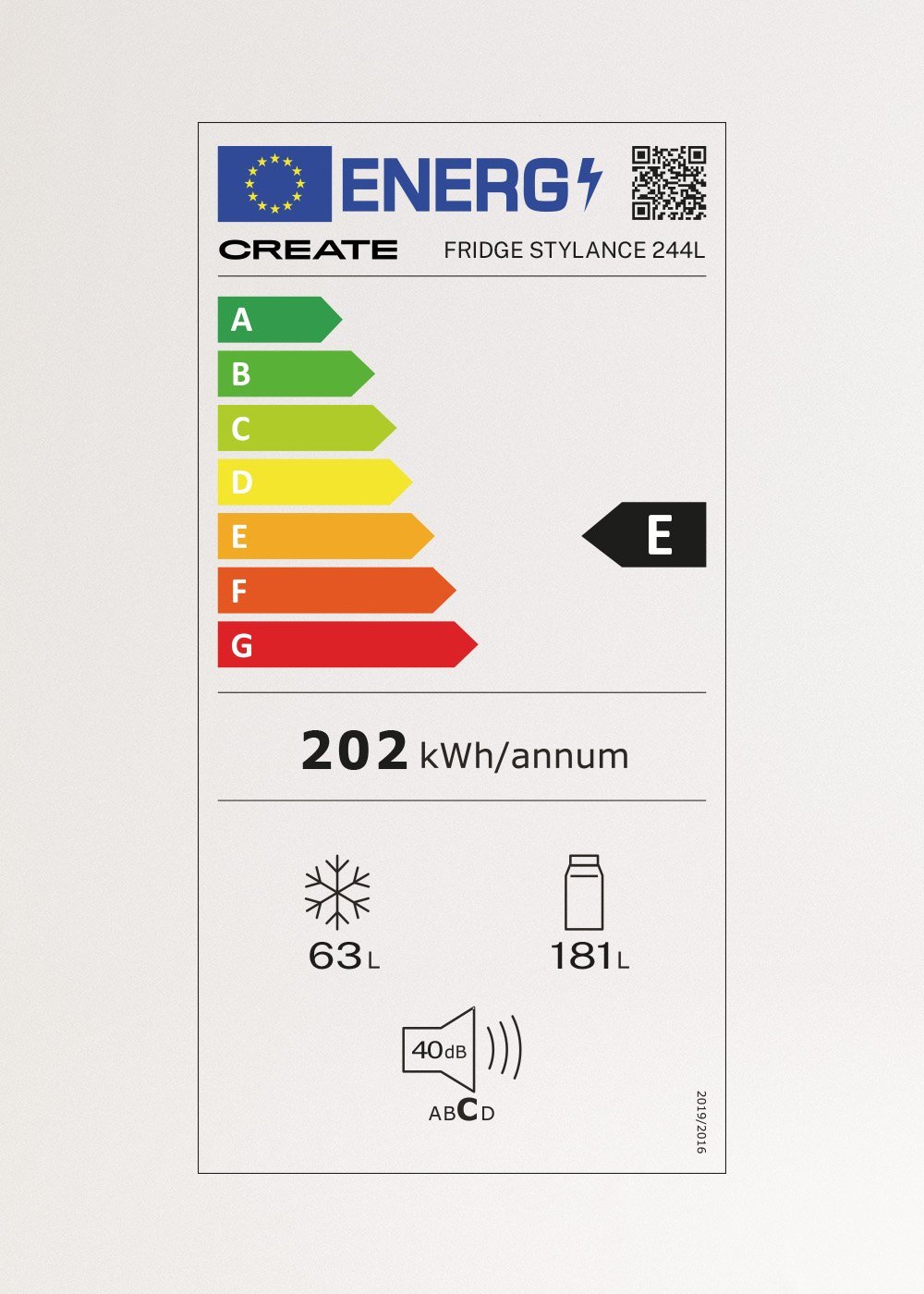 CREATE - FRIGORIFERO STYLANCE 244L - Frigorifero combinato in stile retrò, immagine della galleria 7