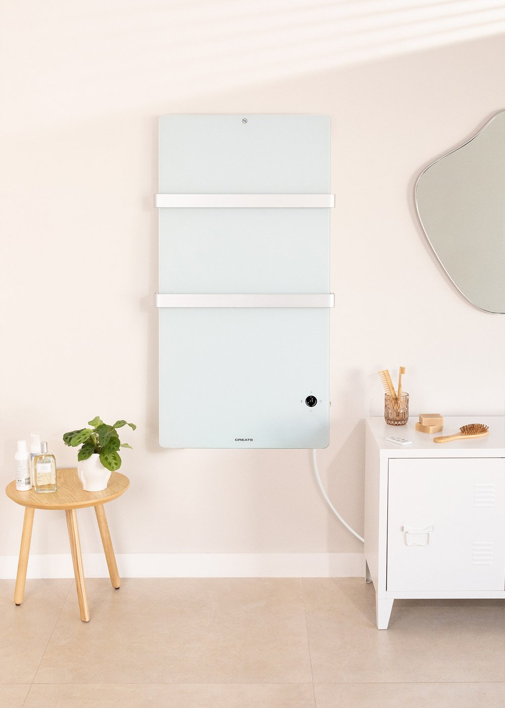CREATE - WARM TOWEL CRYSTAL - Scaldasalviette elettrico in vetro con WiFi 600W, immagine della galleria 1