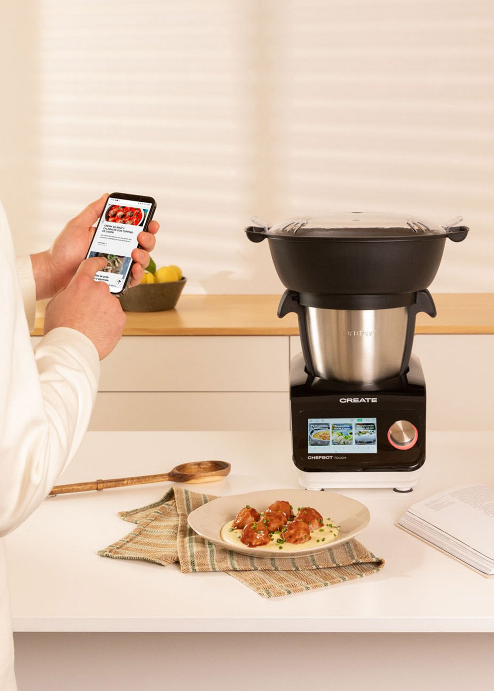 CREATE - CHEFBOT TOUCH - Robot de cucina intelligente + Cesta a Vapore, immagine della galleria 2