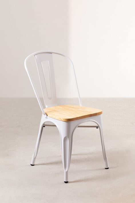 Confezione da 2 sedie da pranzo impilabili Lix Madera