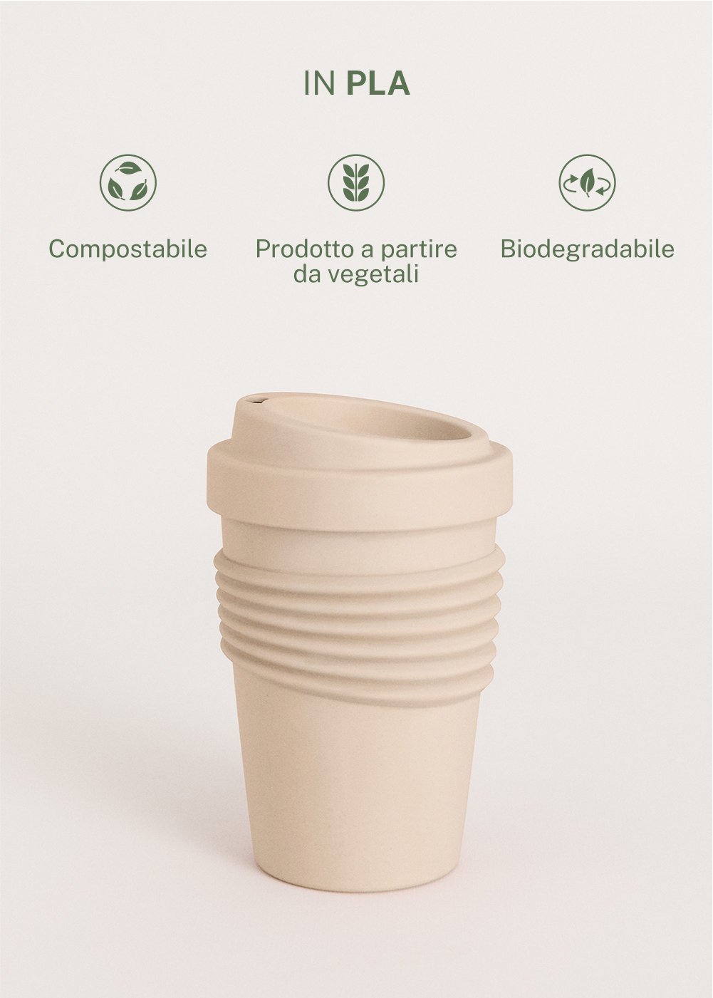 CREATE - KITCHENWARE OUTDOOR ECO - Bicchiere con coperchio per caffè in materiale riciclato, immagine della galleria 4