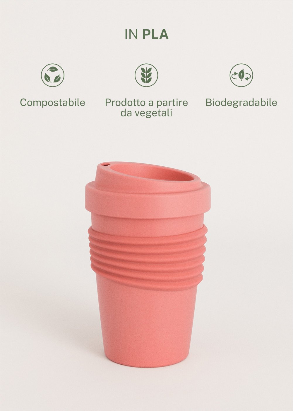 CREATE - KITCHENWARE OUTDOOR ECO - Bicchiere con coperchio per caffè in materiale riciclato, immagine della galleria 4