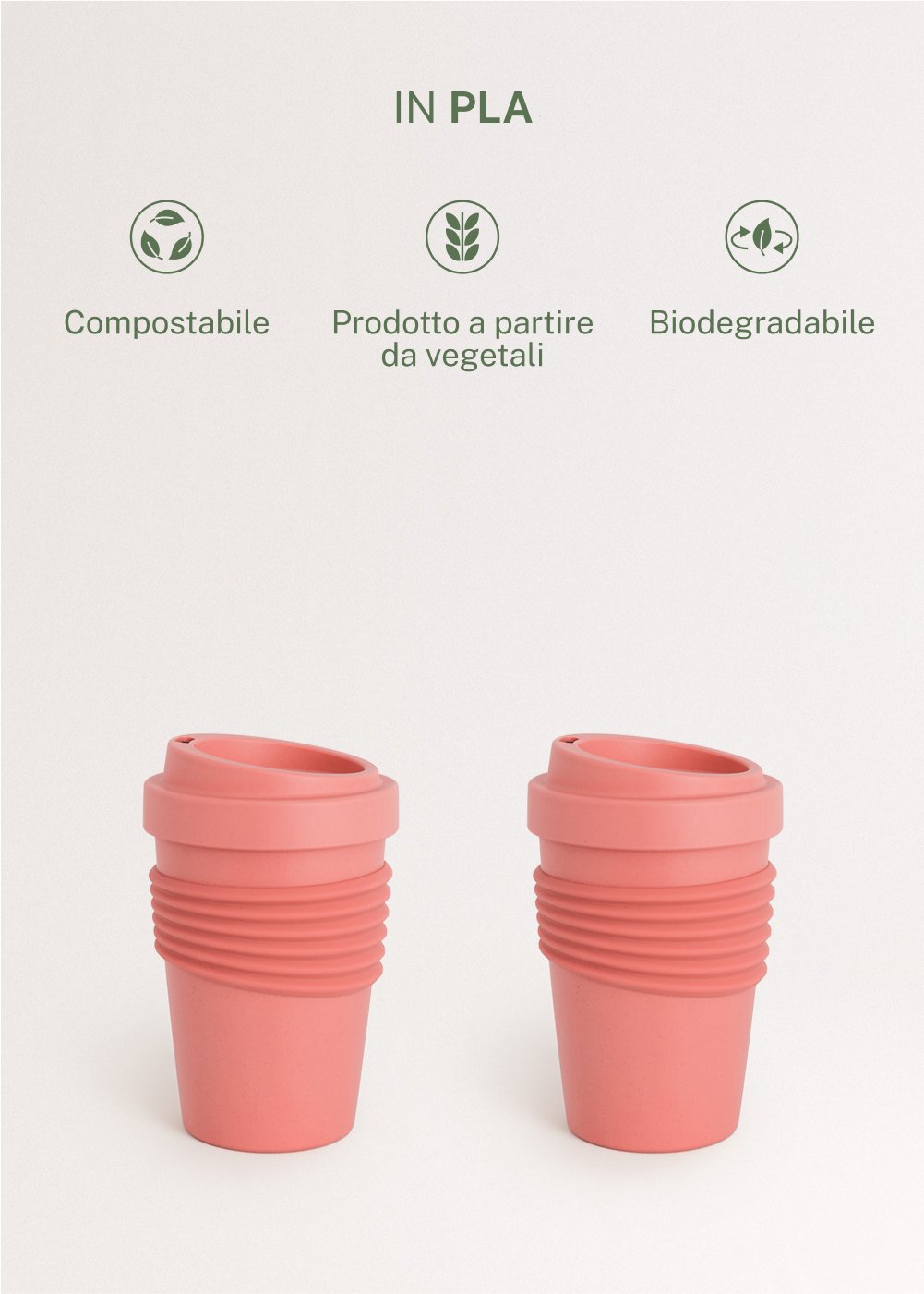 CREATE - KITCHENWARE OUTDOOR ECO - Bicchiere con coperchio per caffè in materiale riciclato, immagine della galleria 1