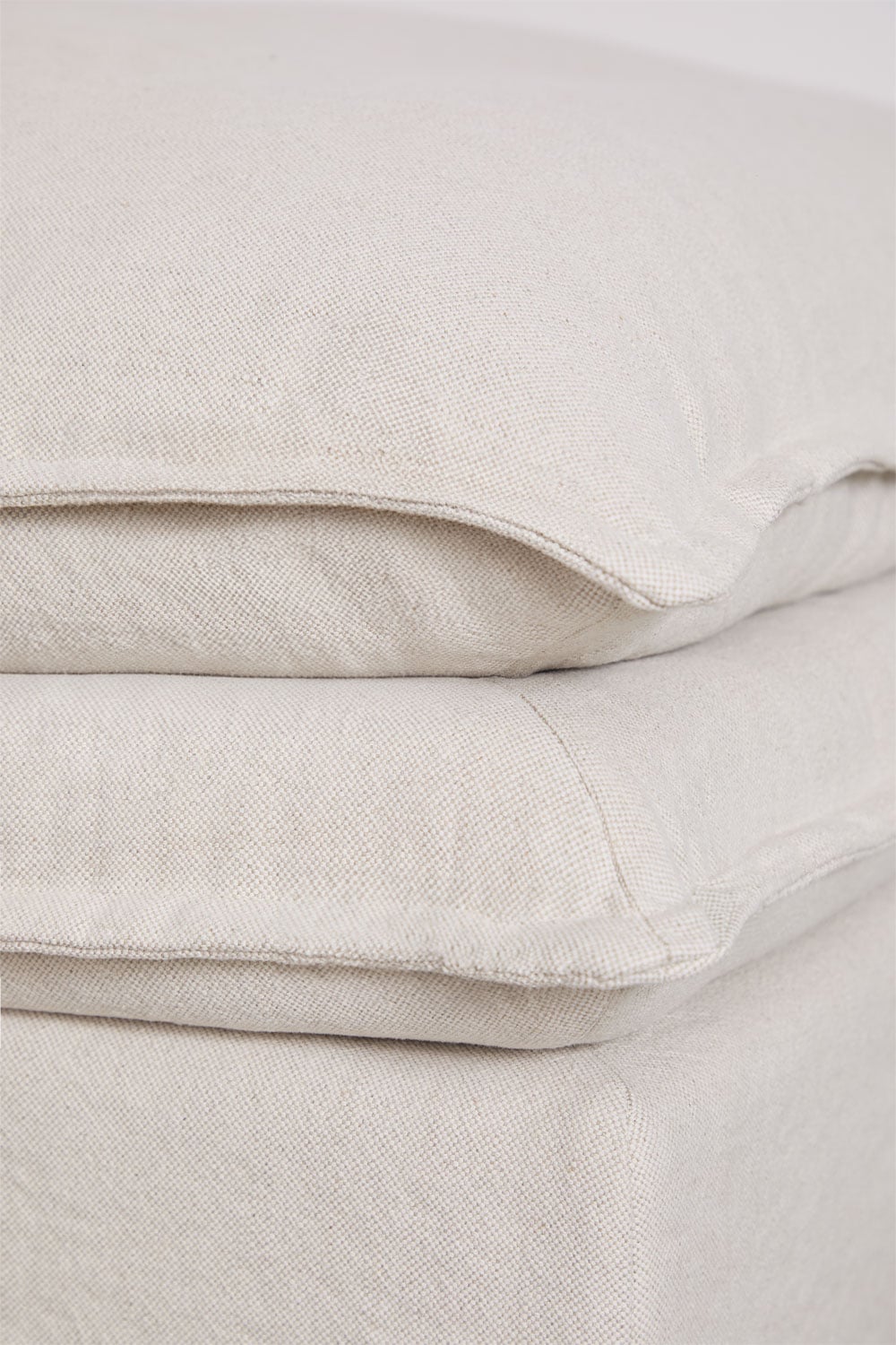 Set da soggiorno Grace in lino e cotone con divano 2 posti e pouf, immagine della galleria 8