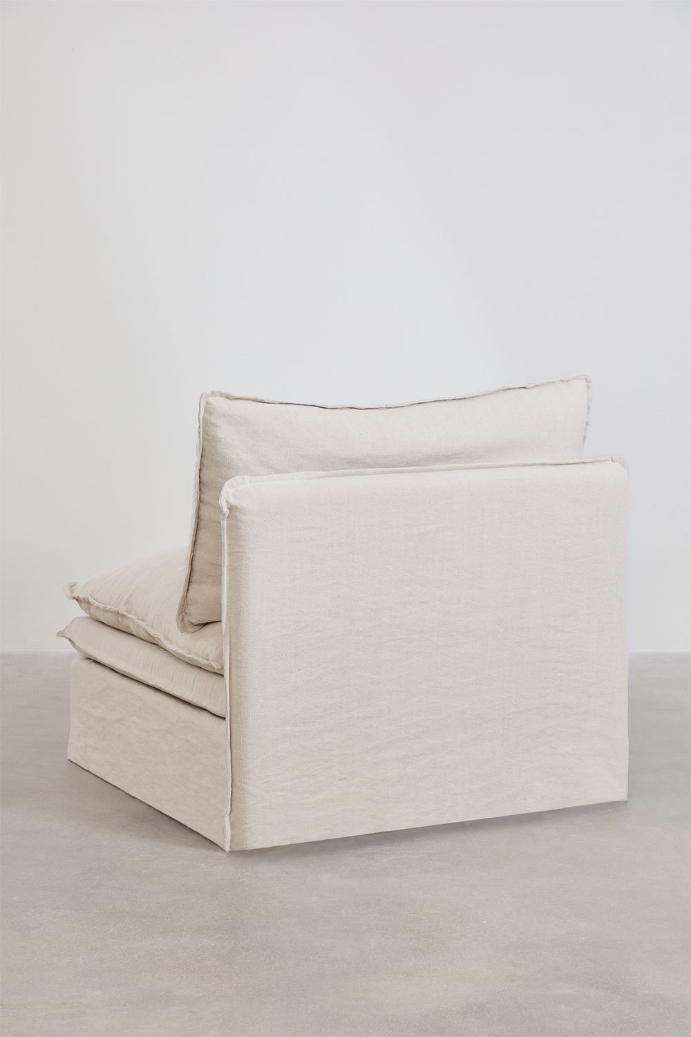 Divano modulare chaise longue a 3 pezzi in lino e cotone Grace, immagine della galleria 7