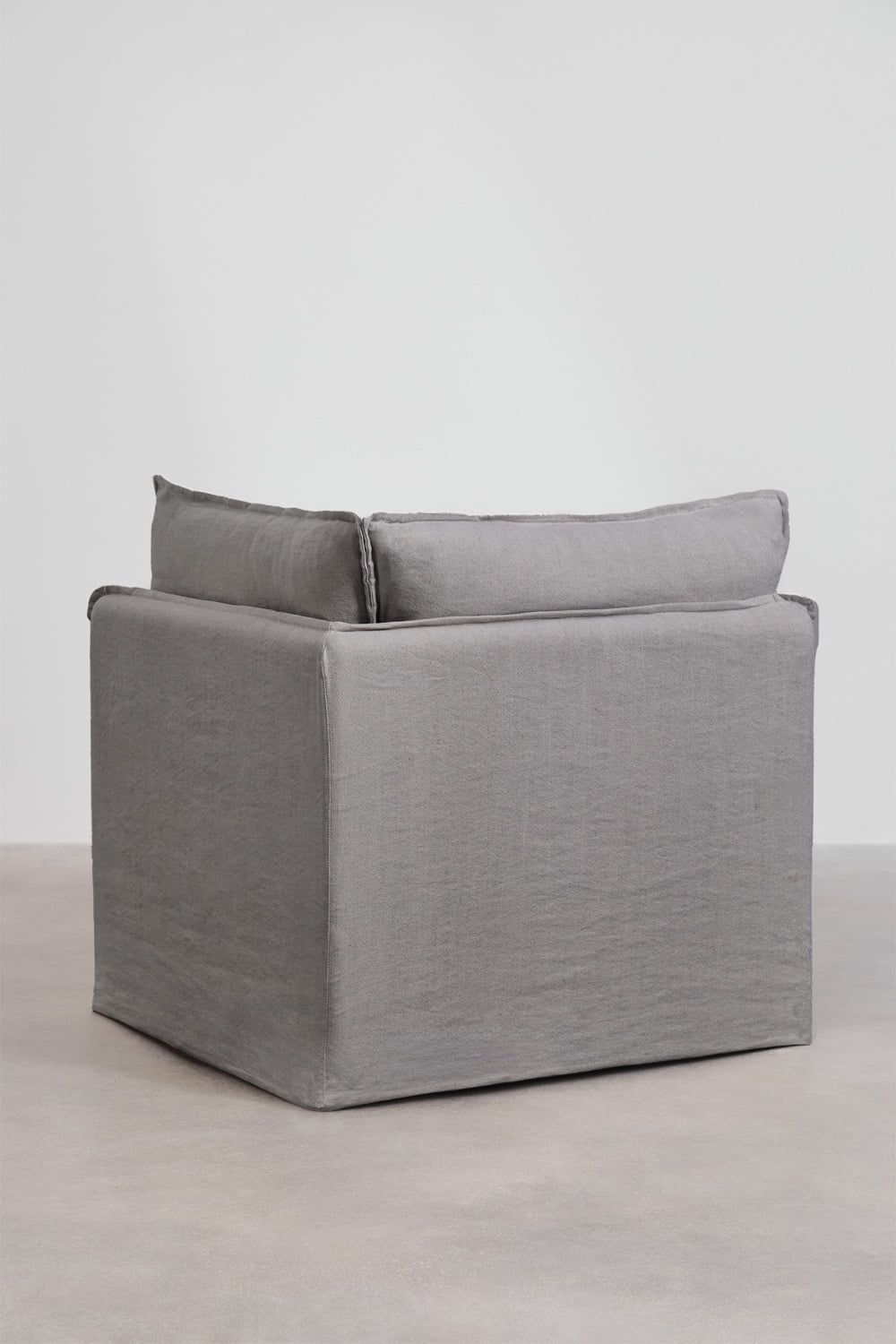 Divano modulare chaise longue a 3 pezzi in lino e cotone Grace, immagine della galleria 5