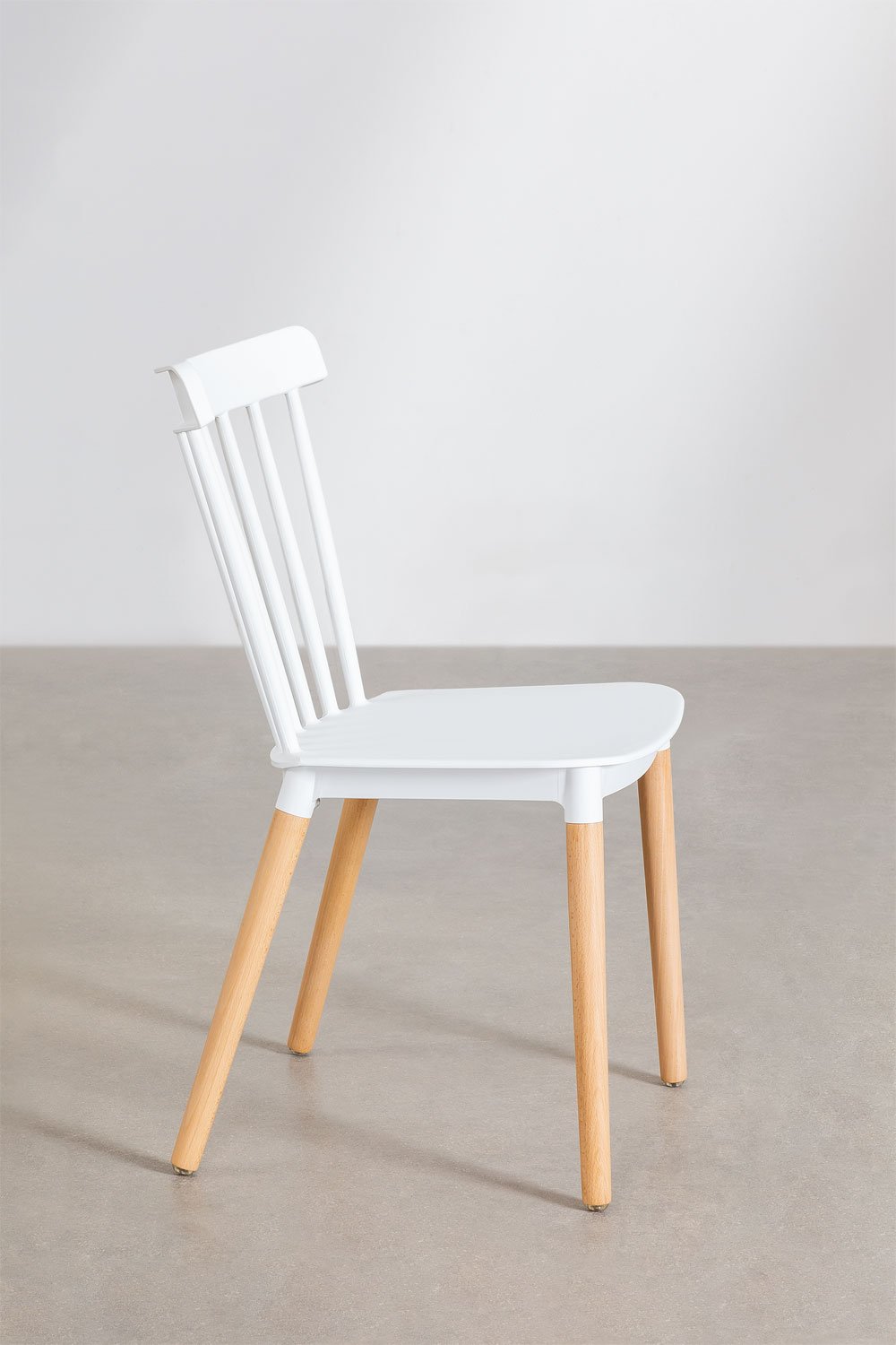 Set di 4 sedie da pranzo in legno di faggio e polipropilene Royal, immagine della galleria 3