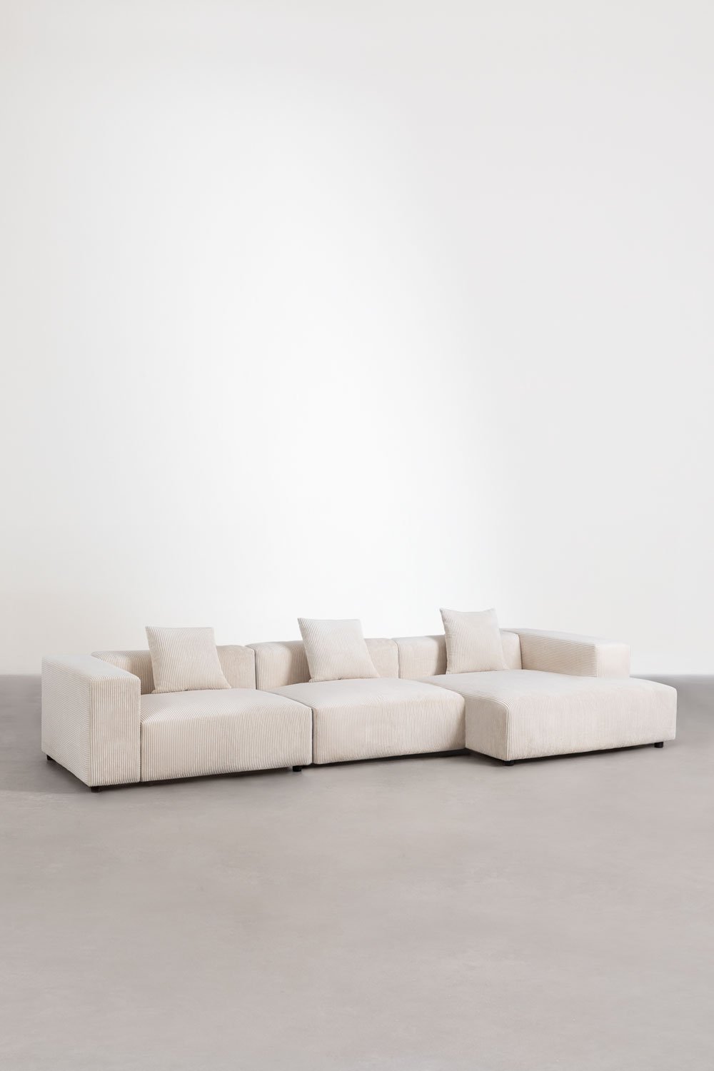 Divano modulare chaise longue destro a 3 pezzi ↔︎375 cm con bracciolo alto Bruna , immagine della galleria 3