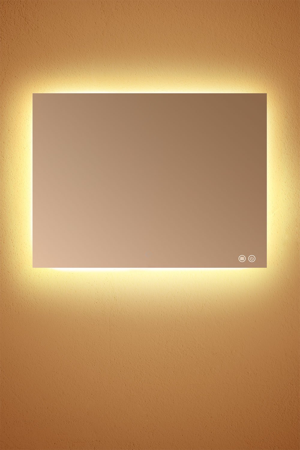 Specchio da parete rettangolare da bagno con luce LED e antiappannamento (120x90 cm) Sivren, immagine della galleria 2