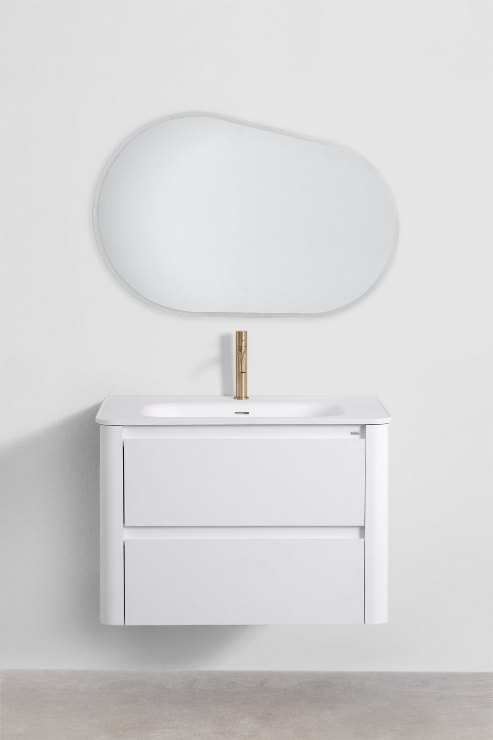 Set mobili da bagno in legno con lavabo integrato e specchio Egerton , immagine della galleria 2