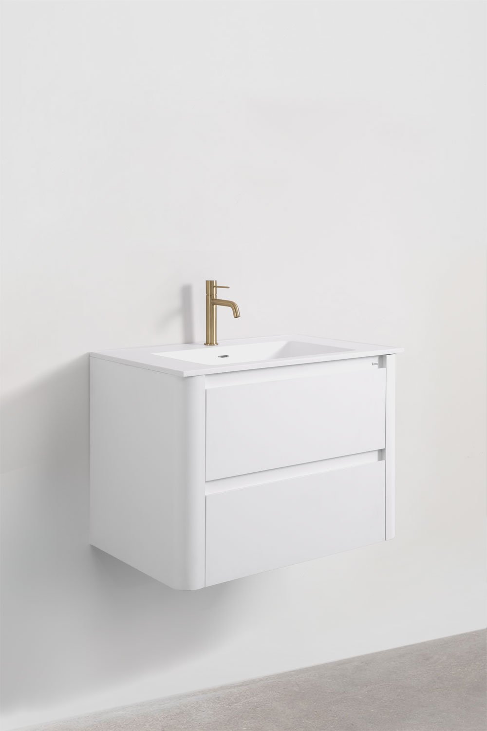 Set mobili da bagno in legno con lavabo integrato e specchio Egerton , immagine della galleria 2