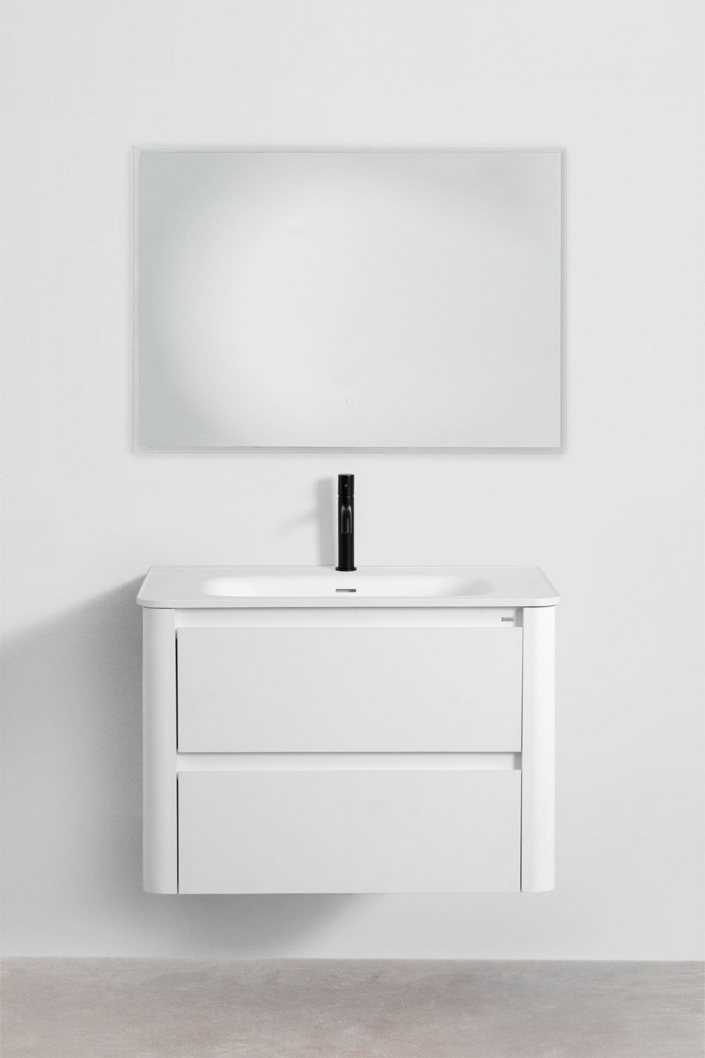 Set mobili da bagno in legno con lavabo integrato e specchio Egerton , immagine della galleria 2