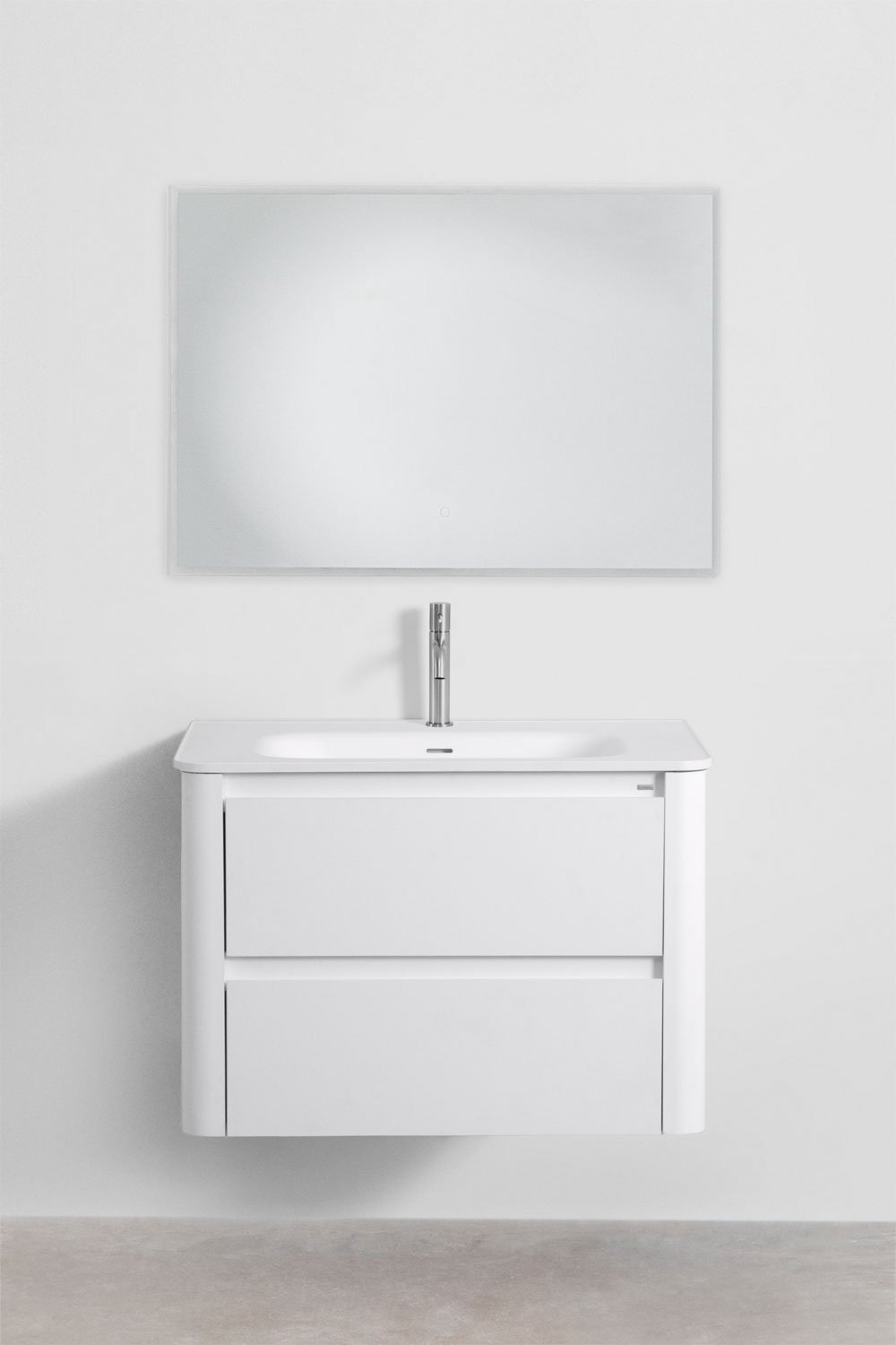 Set mobili da bagno in legno con lavabo integrato e specchio Egerton , immagine della galleria 1