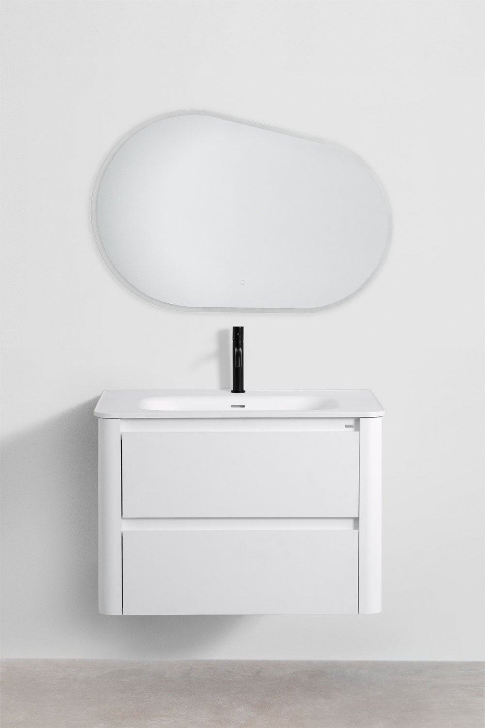 Set mobili da bagno in legno con lavabo integrato e specchio Egerton , immagine della galleria 2