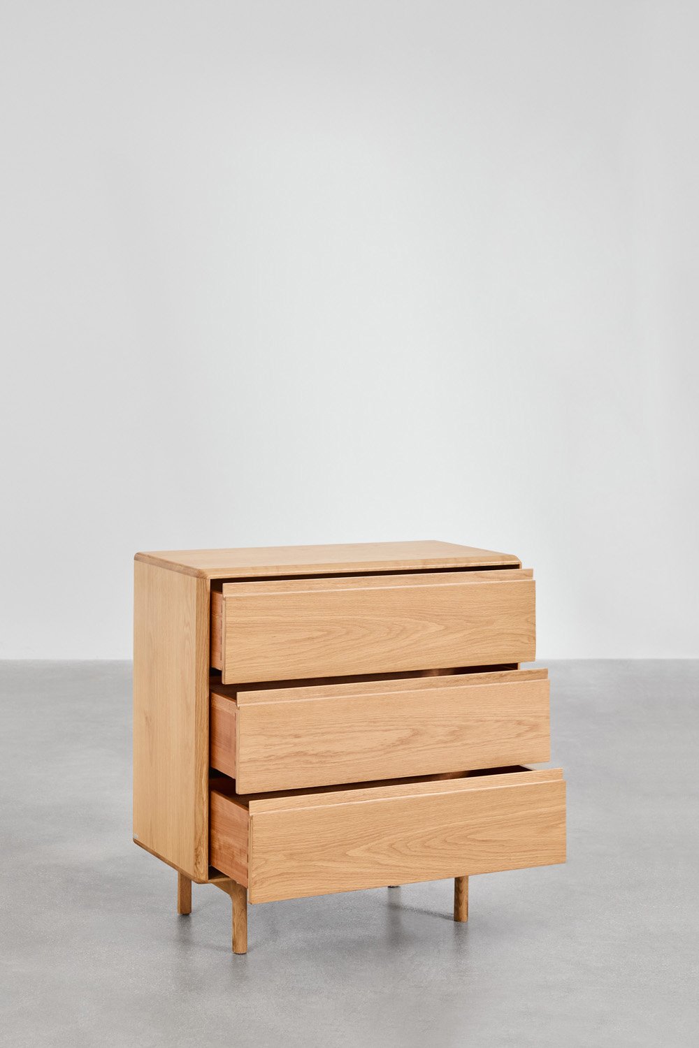 Cassettiera in legno Treveris a 3 cassetti, immagine della galleria 3