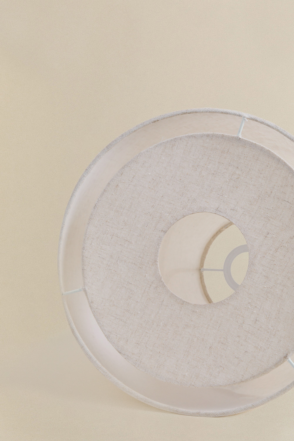 Paralume In Lino Testurizzato Bianco, 33x33x25,4 Cm, Per Lampade Ad Arpa