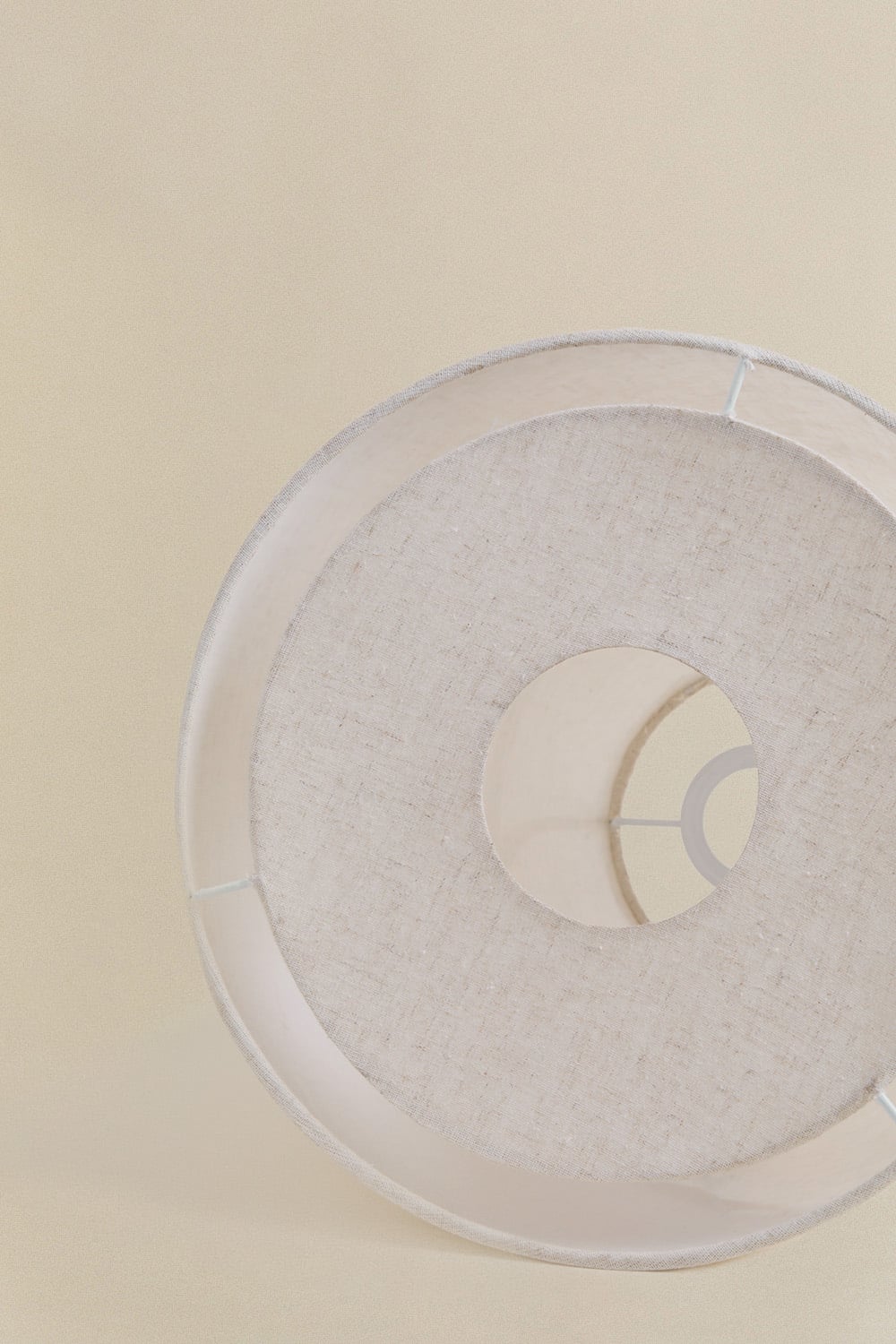 Paralume In Lino Testurizzato Bianco, 33x33x25,4 Cm, Per Lampade Ad Arpa