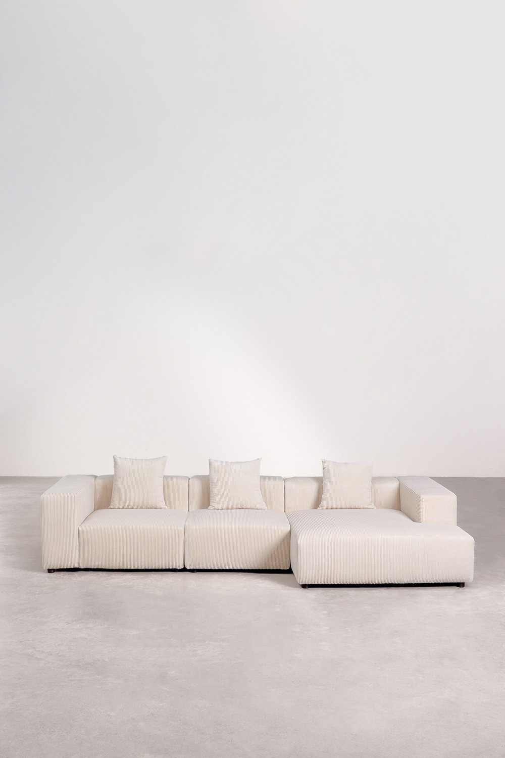 Divano modulare chaise longue destro a 3 pezzi ↔︎335 cm con bracciolo alto Bruna, immagine della galleria 3