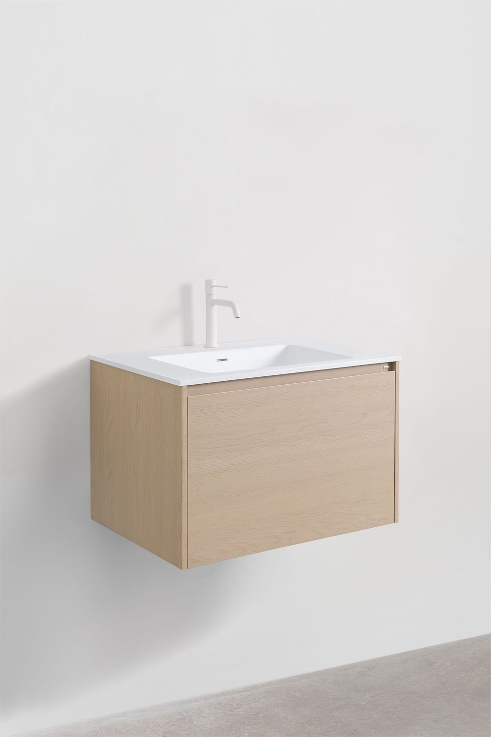 Set di mobili da bagno in legno con lavabo integrato Jacob, immagine della galleria 2